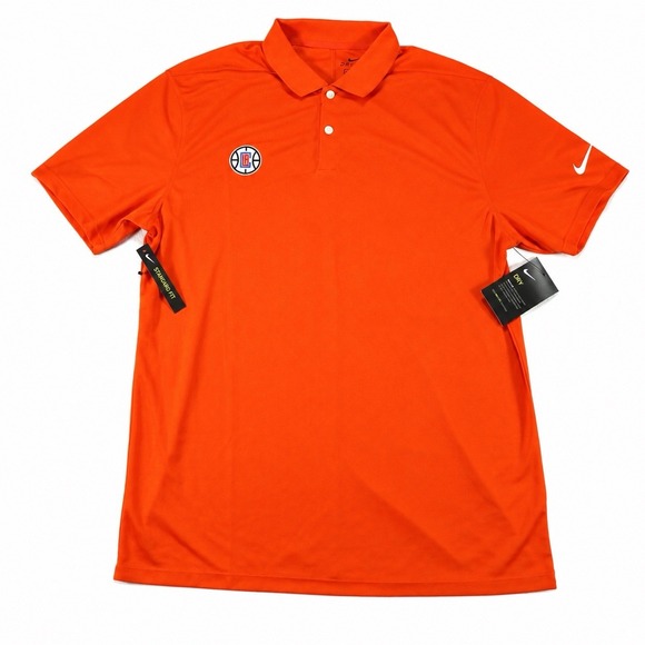 Nike Other - Nike Golf Dri-FIT Victory LA Clippers Polo Shirt Mens M Orange BV0356-891 NWT